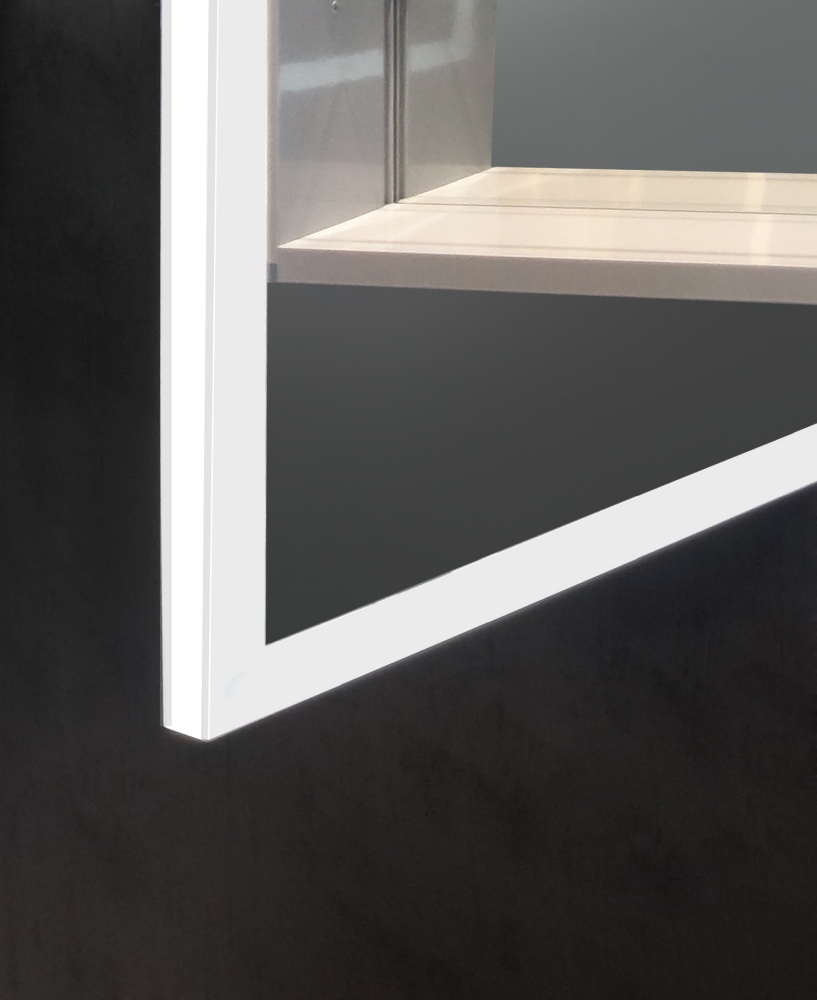 Зеркальный шкаф AQUATON 1000x700x133 мм алюминиевый с подсветкой антизапотевание петли Blum AQ7103B-MLC