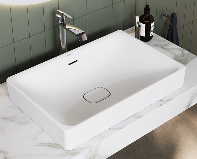 Раковина-чаша VitrA Metropole 60 см прямоугольная с донным клапаном 7535B003-0673