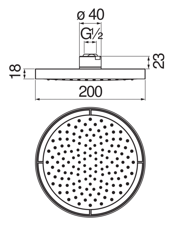 Верхний душ Paffoni 20 см матовый черный AD139/10CBM