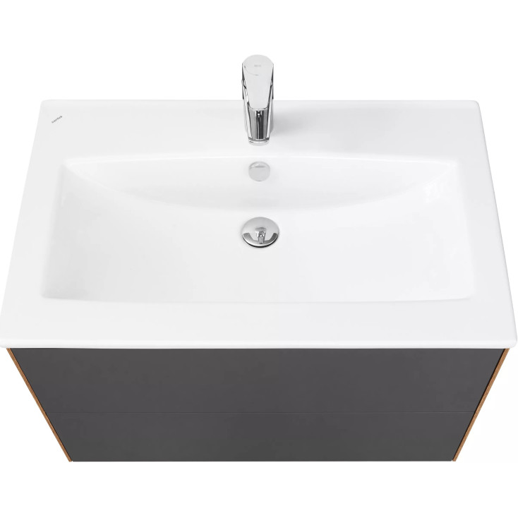 Комплект мебели для ванной Aquaton Сохо 75 Дуб Веллингтон с раковиной Элина 75 1A2581K1AJA00