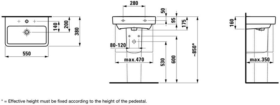 Раковина Laufen Pro S 550x380 мм 8.1895.8.000.104.1