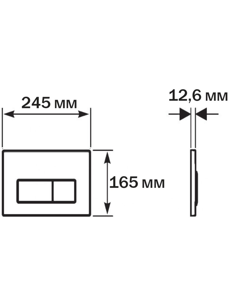 Панель смыва Tops Pneumo S прямоугольные клавиши хром матовый PNS-0000008