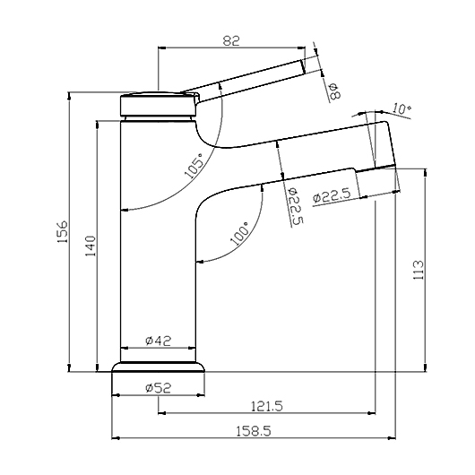Смеситель для умывальника Lemark Minima монолитный хром LM3806C