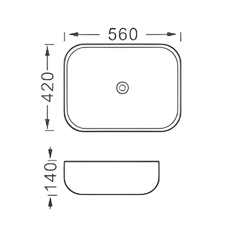 Раковина накладная Aquanet 560x420x140 мм матовый черный AQ5526-MB