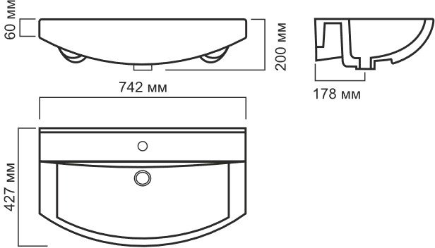 Умывальник Sanita Luxe Best 75 см Белый WB.FN/Best/75-C/WHT.G/S1