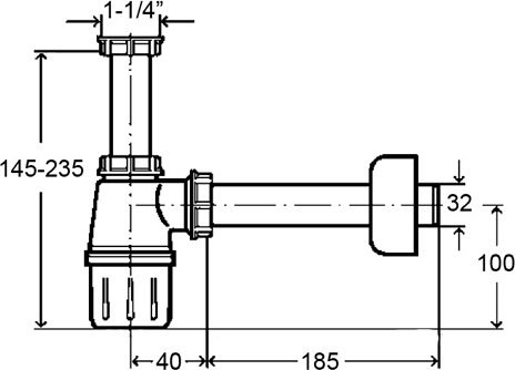Сифон для раковины Viega 1 1/4 x 32 мм пластиковый белый 108694