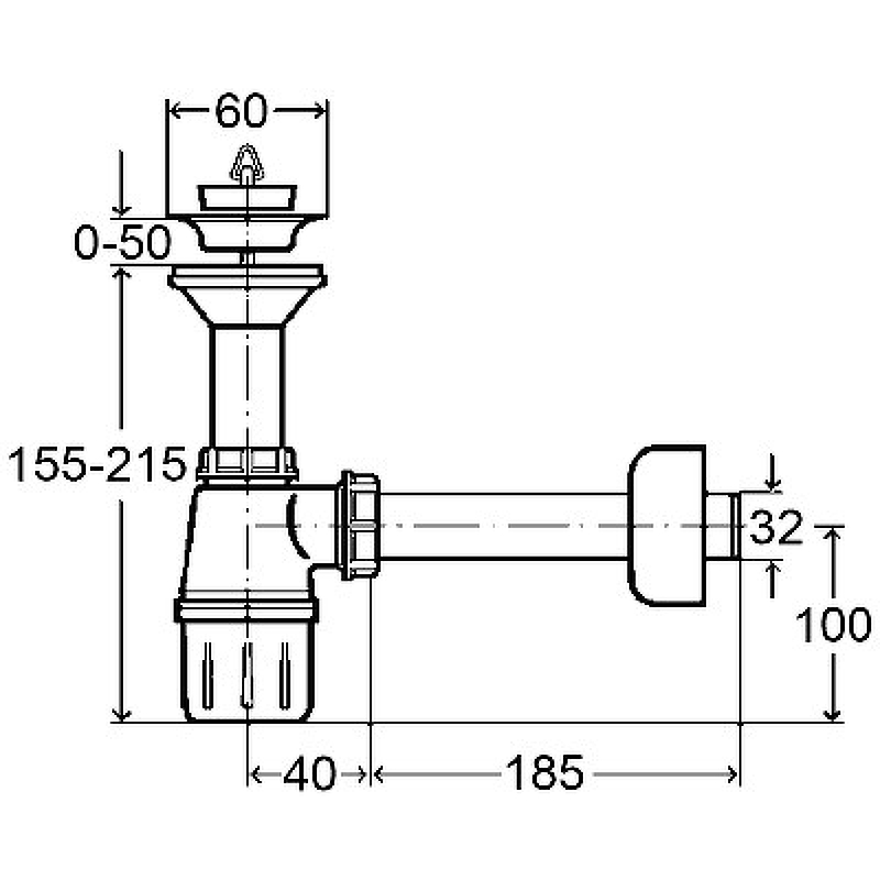 Сифон для раковины Viega 1 1/4 x 32 мм пластик белый 103927