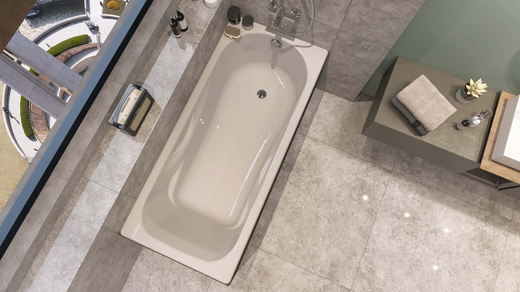 Ванна чугунная Wotte Comfort 1700х750х462 мм с отверстиями для ручек Comfort 1700x750UR