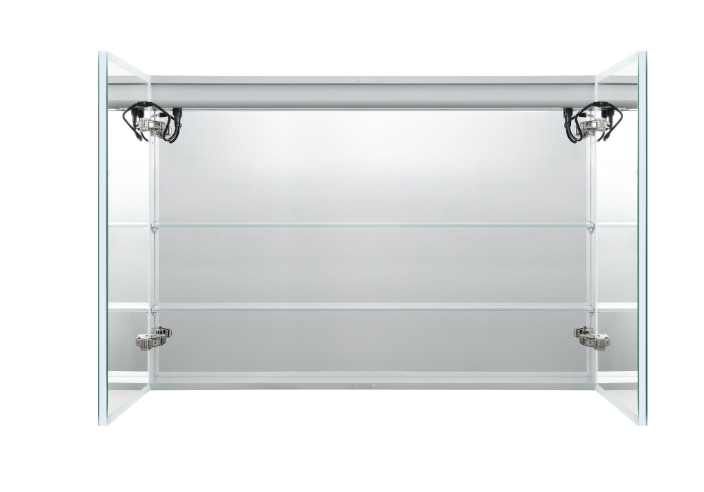 Зеркальный шкаф AQUATON 1000x700x133 мм алюминиевый с подсветкой антизапотевание петли Blum AQ7103B-MLC