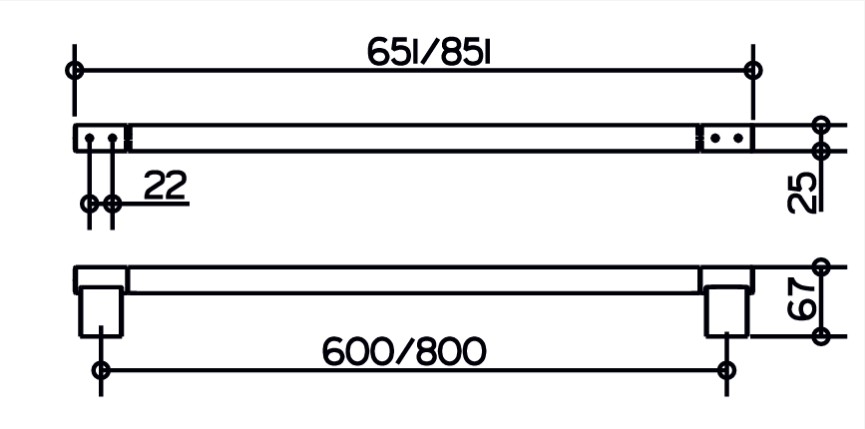 Полотенцедержатель KEUCO PLAN 800 мм черный матовый 14901370800