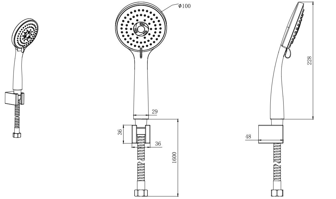 Душевой набор Aquanet Вега 3jet хром AQ2010CR