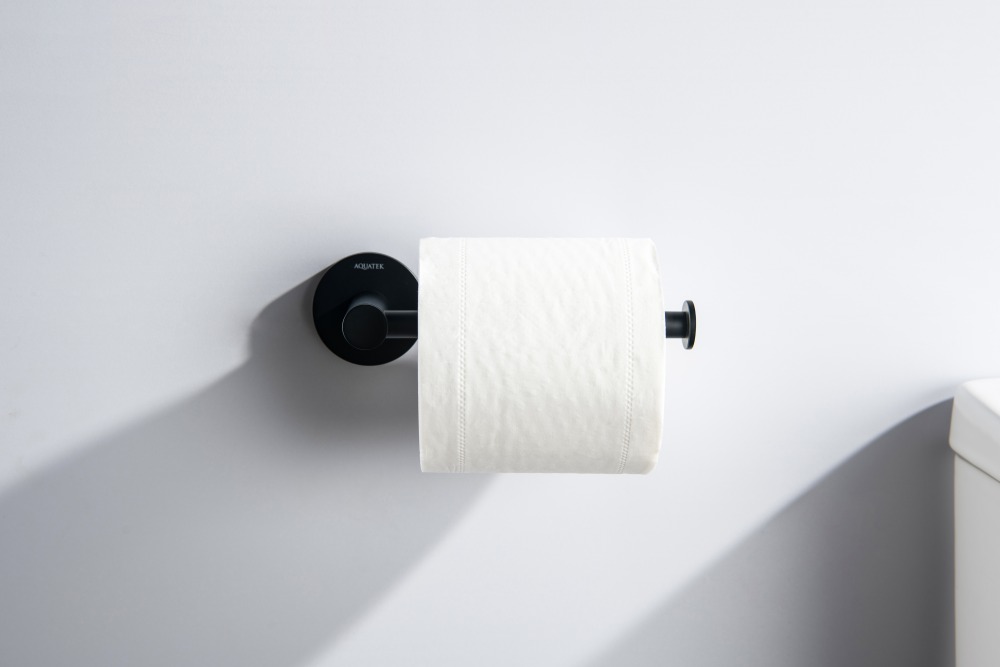 Бумагодержатель Aquanet Европа матовый черный AQ4108MB