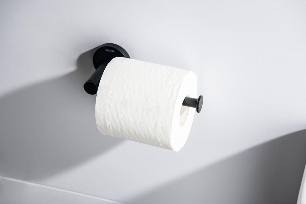 Бумагодержатель Aquanet Европа матовый черный AQ4108MB