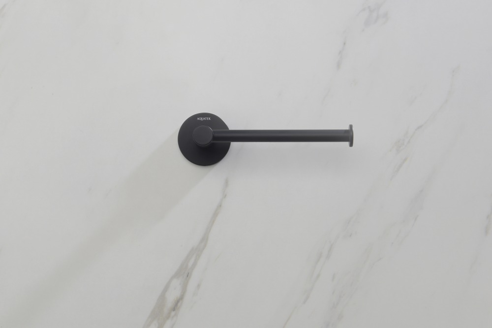 Бумагодержатель Aquanet Европа матовый черный AQ4108MB