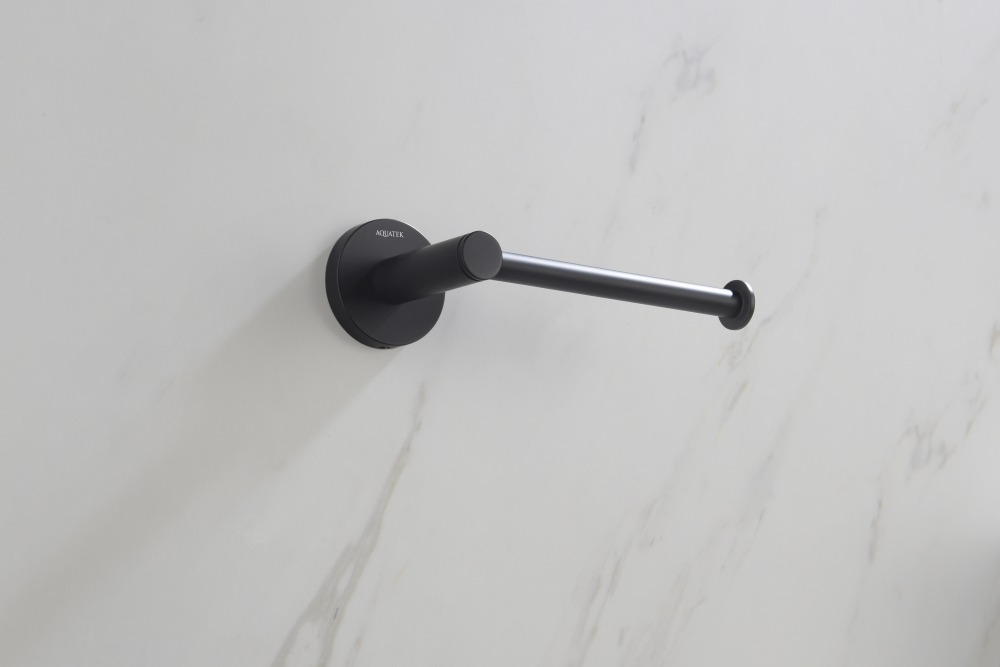 Бумагодержатель Aquanet Европа матовый черный AQ4108MB