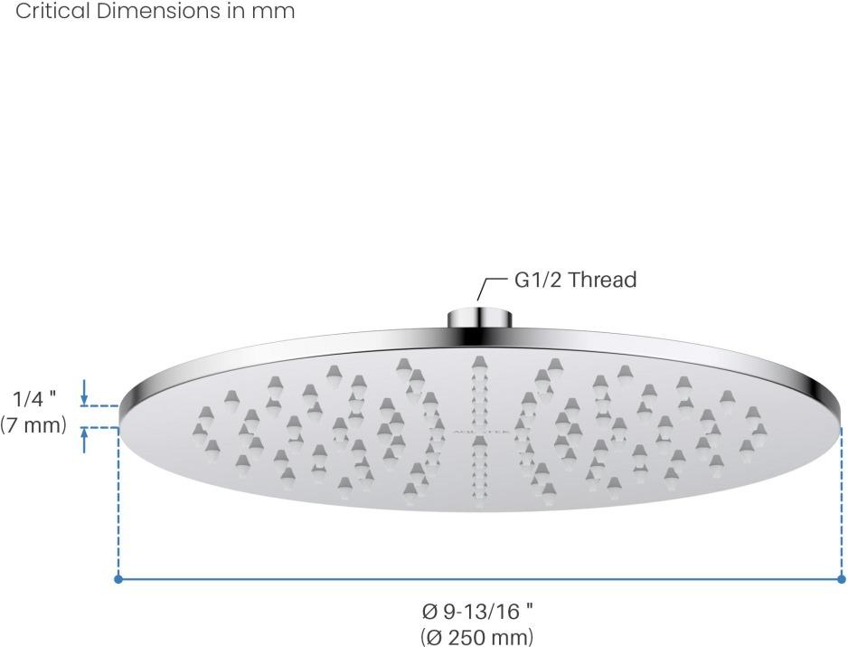 Верхний душ Aquanet AQ2077CR круглый 250х7 мм хром AQ2077CR