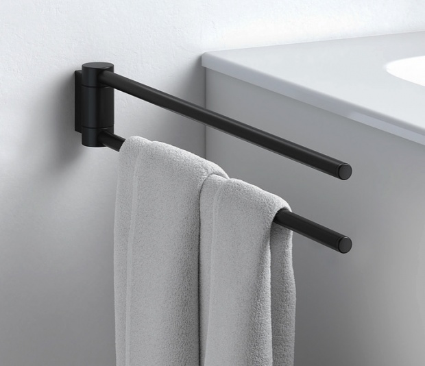 Полотенцедержатель KEUCO PLAN двойной поворотный 300 мм черный матовый 14919370000