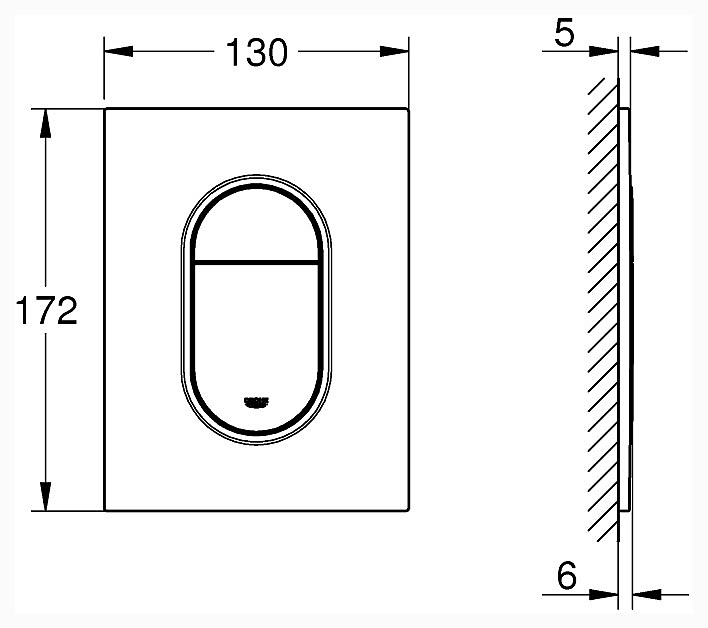 Панель смыва для унитаза GROHE Arena Cosmopolitan S хром 37624000