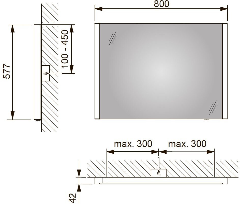 Зеркало Keuco Royal Reflex 800х577х42 мм с вертикальной LED подсветкой 14296002500