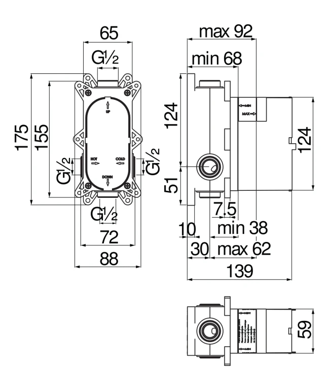 Смеситель для ванны Webert (скрытая часть) WE81100