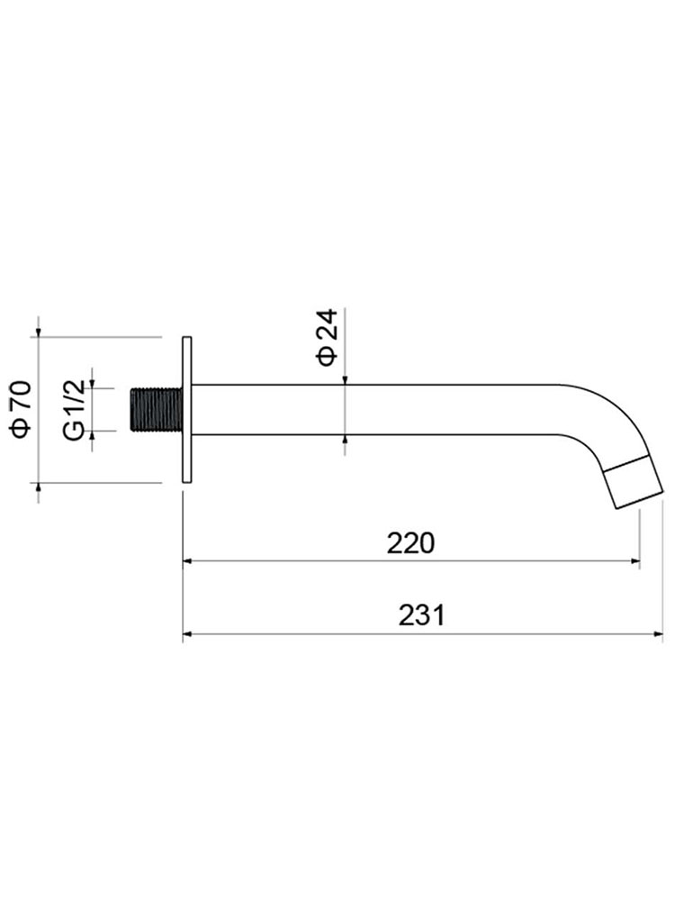Излив для ванны Aquanet Европа 220 мм шлифованное золото AQ1341BG
