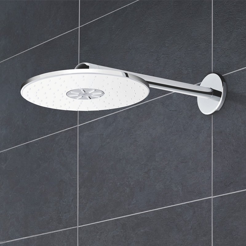 Верхний душ с кронштейном 430 мм GROHE Rainshower 310 SmartActive белая луна 26475LS0