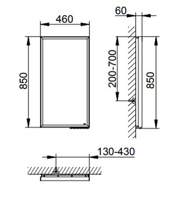 Зеркало с подсветкой Keuco Royal Lumos 460x850x60 мм 14597171000