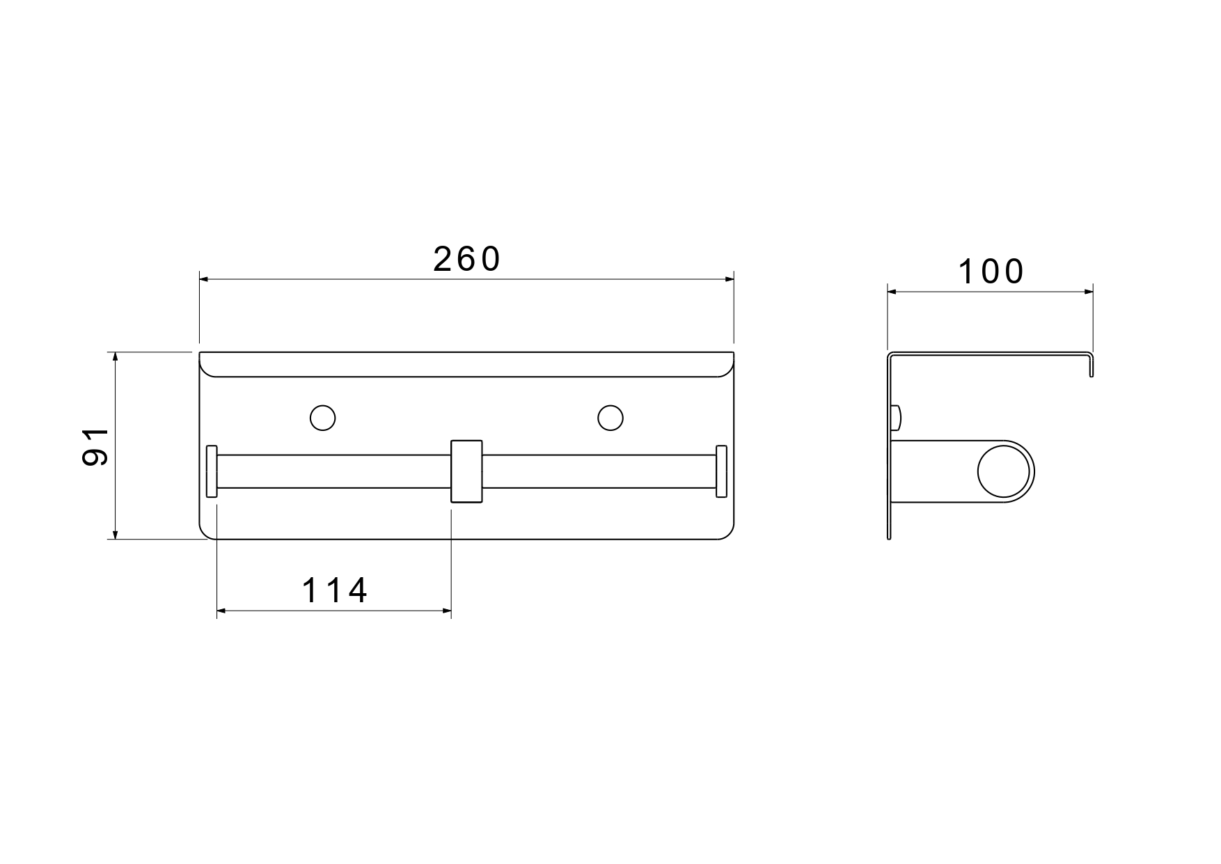 Бумагодержатель двойной с полкой Aquanet ОБЕРОН шлифованное золото AQ4909BG