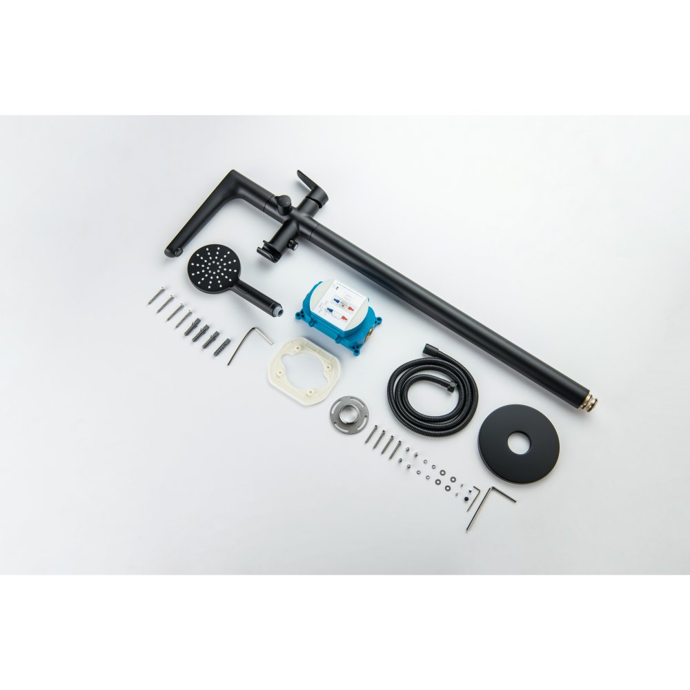 Смеситель для ванны AQUATEK БЕТТА напольный скрытого монтажа матовый черный AQ1145MB