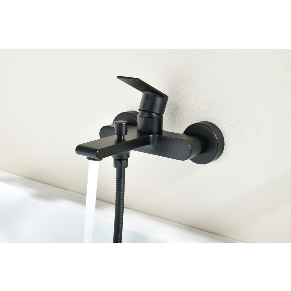 Смеситель для ванны Aquanet ЛИРА матовый черный AQ1440MB