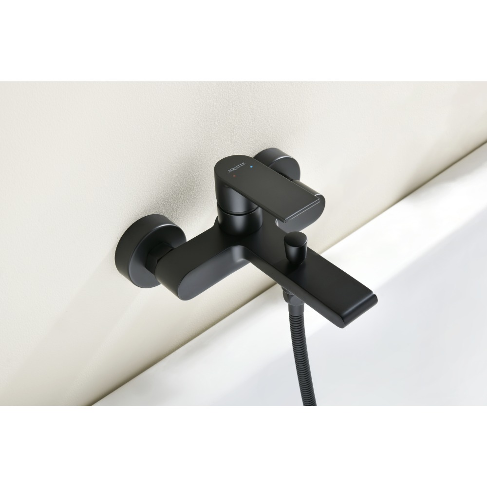 Смеситель для ванны Aquanet ЛИРА матовый черный AQ1440MB