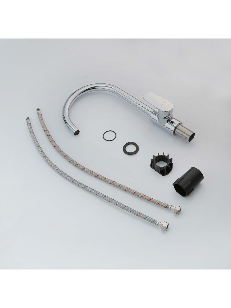 Смеситель для кухни Aquanet Ника полукруглый излив хром AQ1882CR