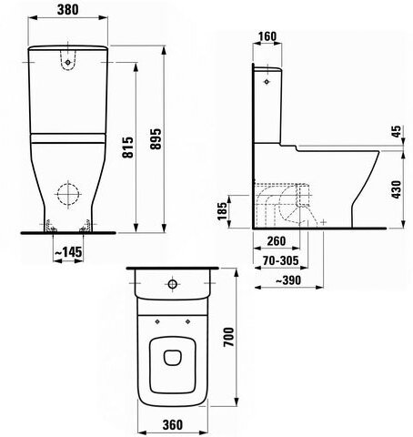 Унитаз напольный Laufen Palace под бачок 8.2470.6.000.231.1