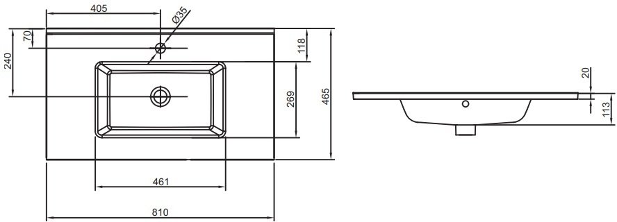 Раковина Jacob Delafon Ola 80 см EXTA112-00