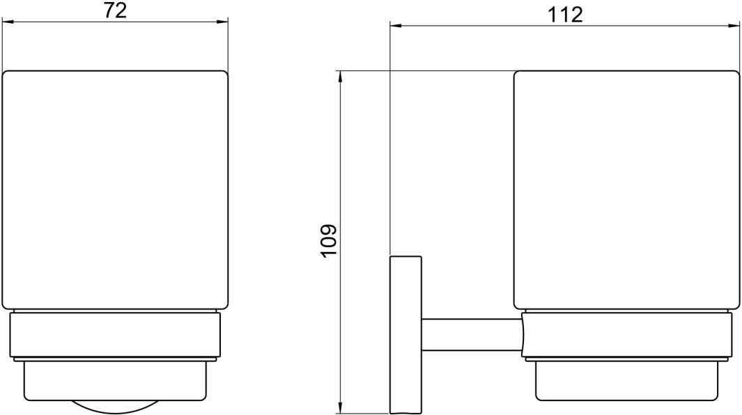 Стакан с держателем Aquatek БЕТТА хром AQ4604CR