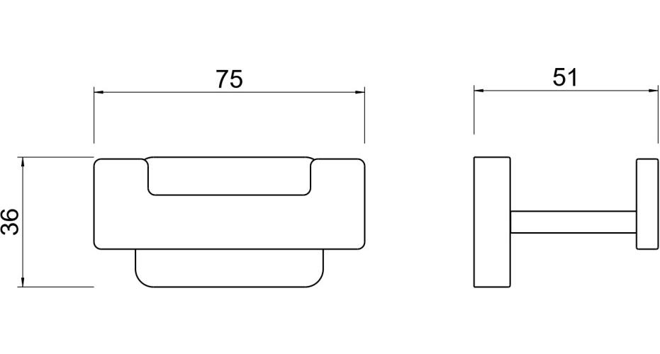 Крючок для полотенец двойной Aquanet Либра матовый черный AQ4302MB