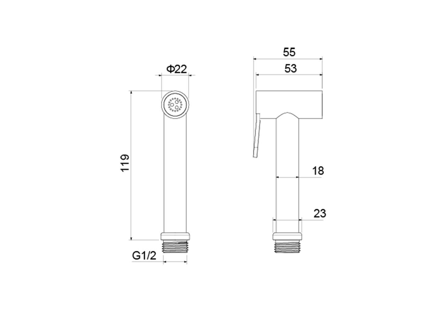 Гигиеническая лейка Aquanet шлифованное золото AQ2057BG