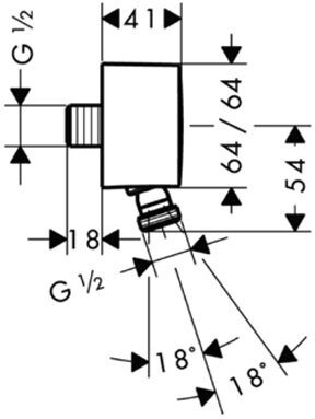 Шланговое подсоединение Hansgrohe FixFit хром 27414000