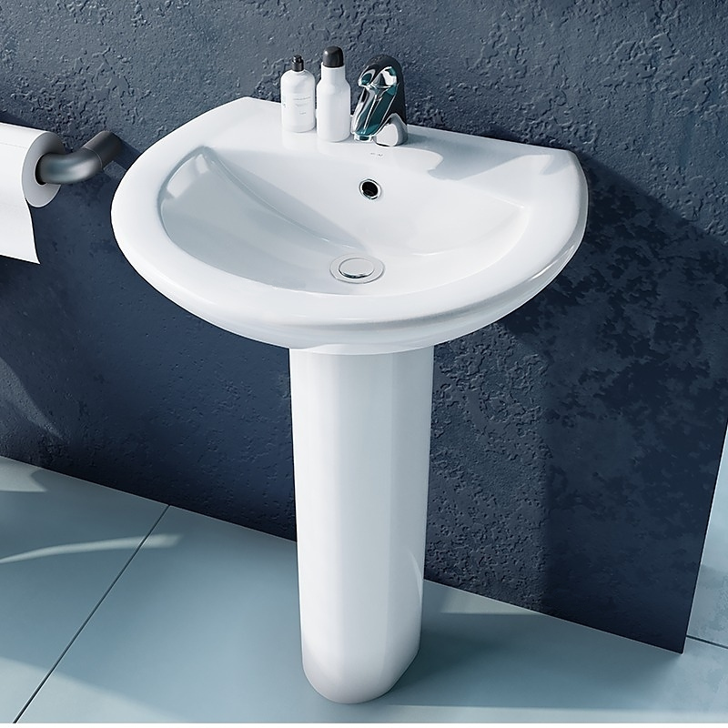 Умывальник пьедестальный Sanita Luxe Attica 48 белый WB.PD/Attica/48-C/WHT.G/S1