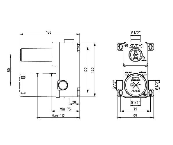 Скрытая часть смесителя TOPAZ на 2 режима матовый черный 102166201C1EX
