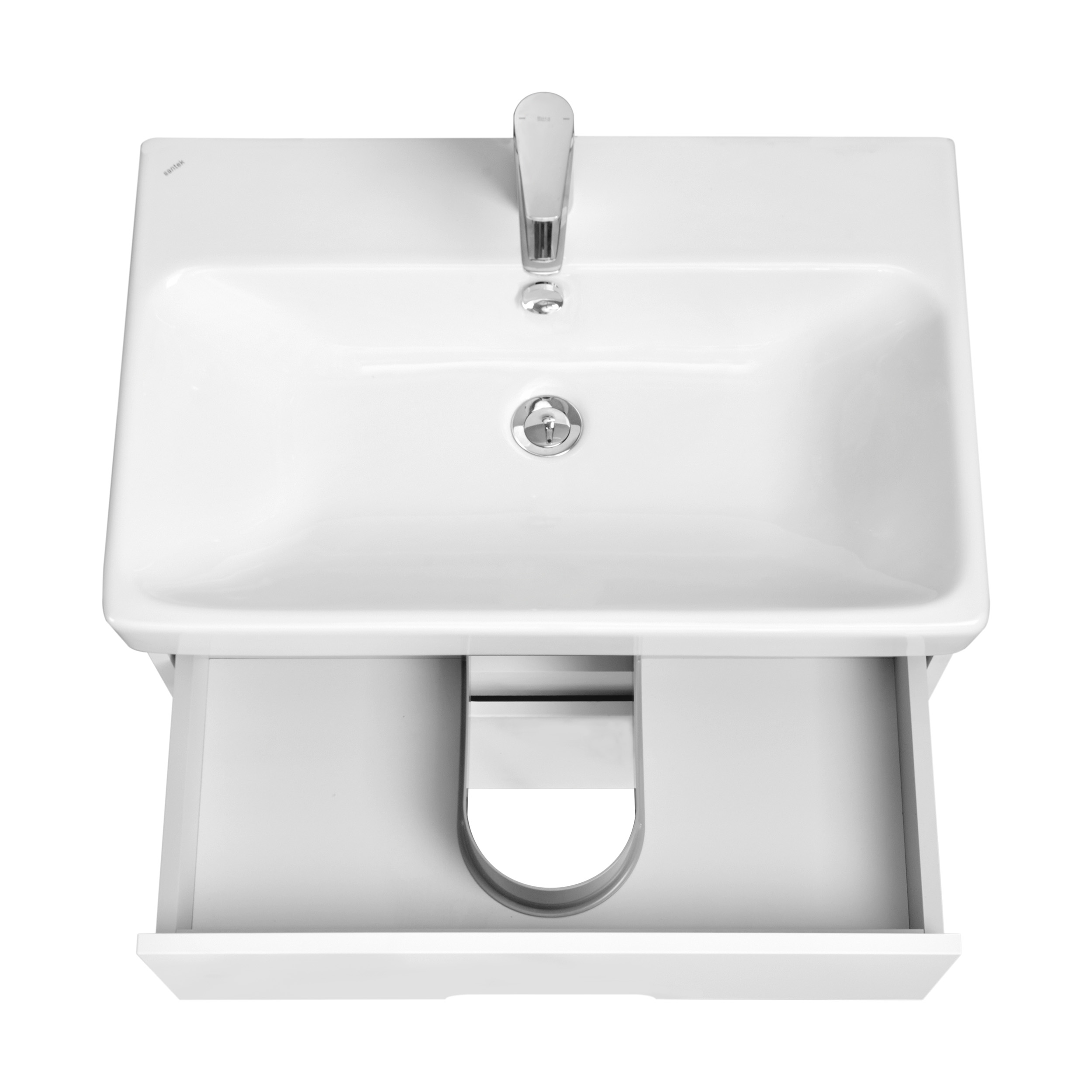 Тумба-умывальник с раковиной Aquaton Оливия 70 Белый матовый 1A2543K0OL010