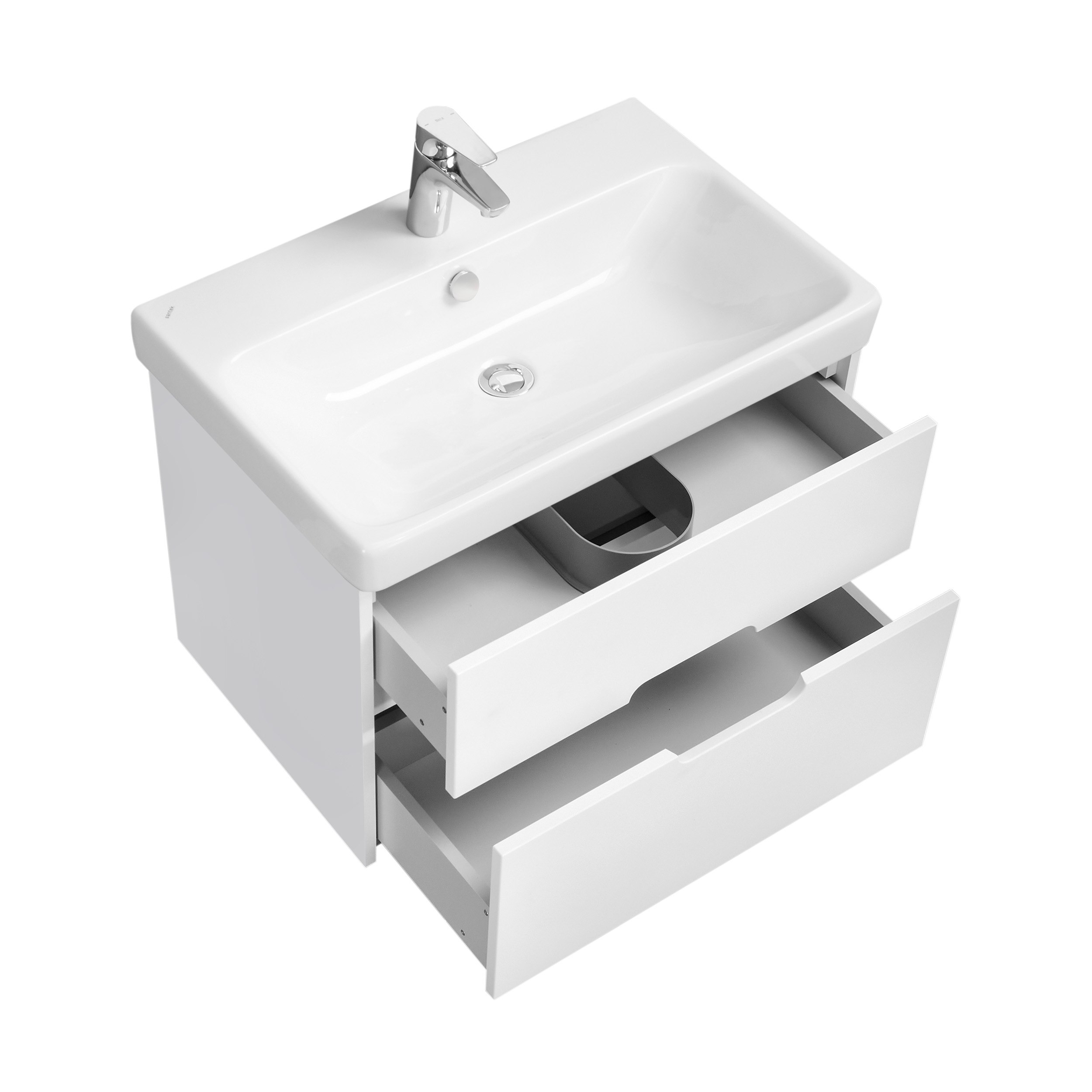 Тумба-умывальник с раковиной Aquaton Оливия 70 Белый матовый 1A2543K0OL010