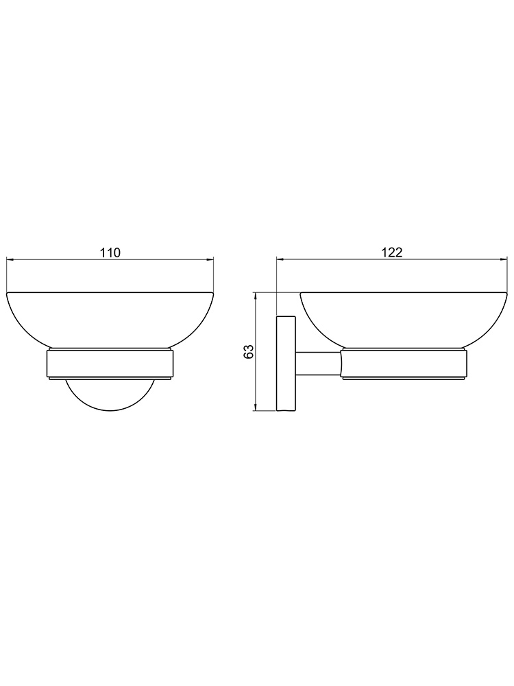 Мыльница Aquanet Бетта оружейная сталь шлифованный черный хром AQ4603BGM
