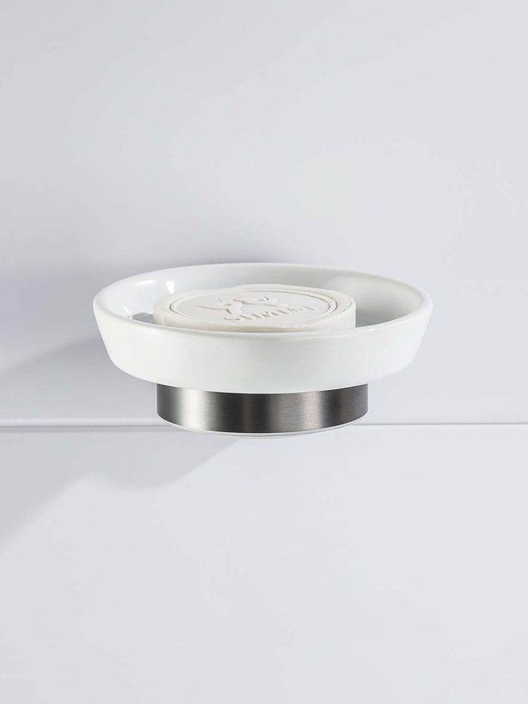 Мыльница Aquanet Бетта оружейная сталь шлифованный черный хром AQ4603BGM