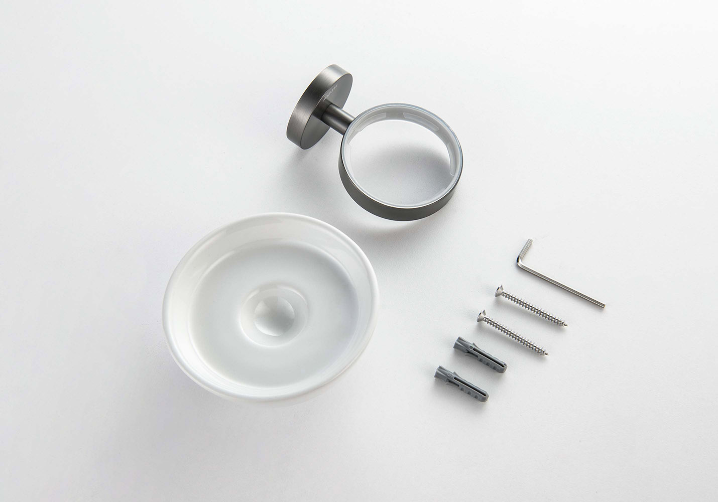 Мыльница Aquanet Бетта оружейная сталь шлифованный черный хром AQ4603BGM