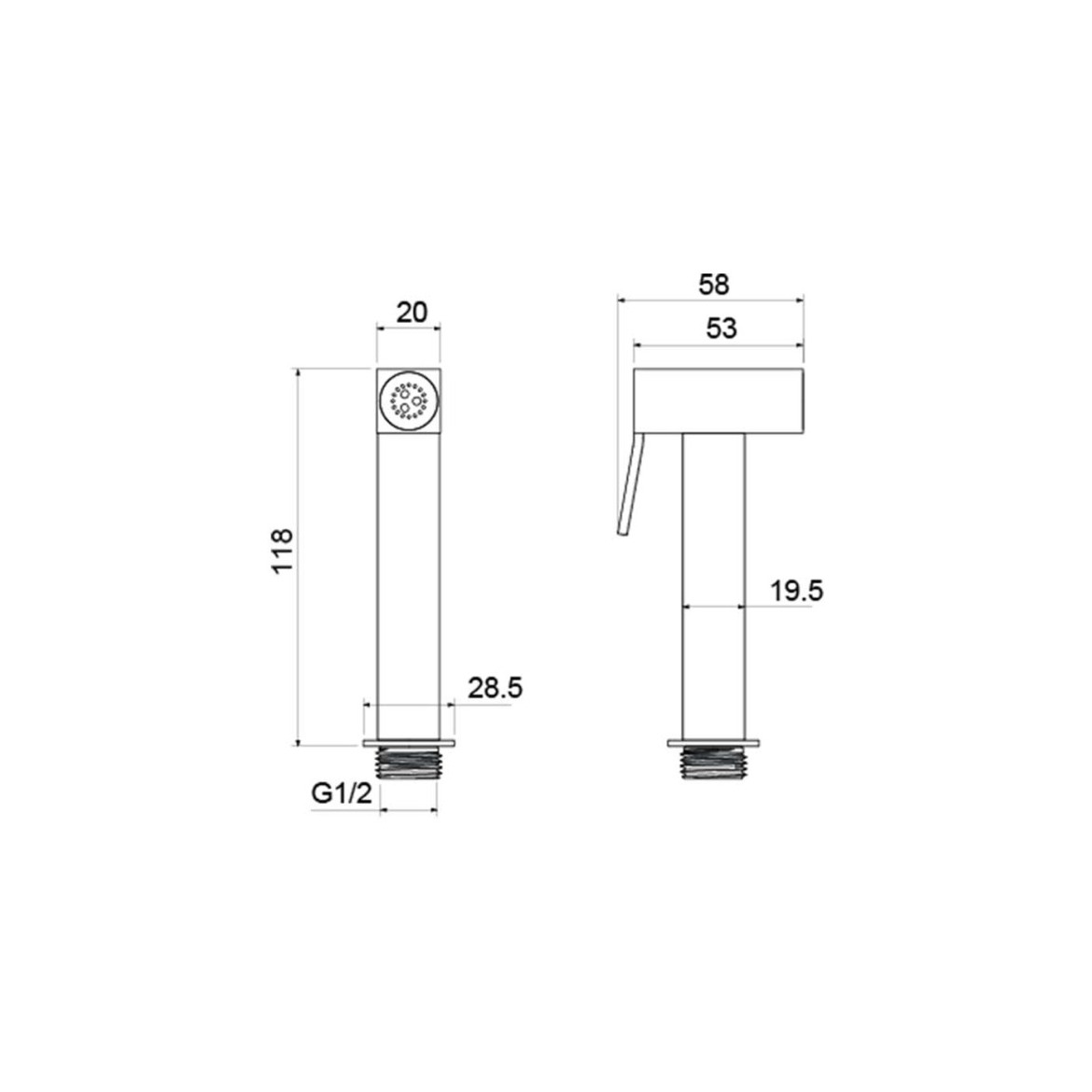 Гигиеническая лейка Aquanet хром AQ2058CR