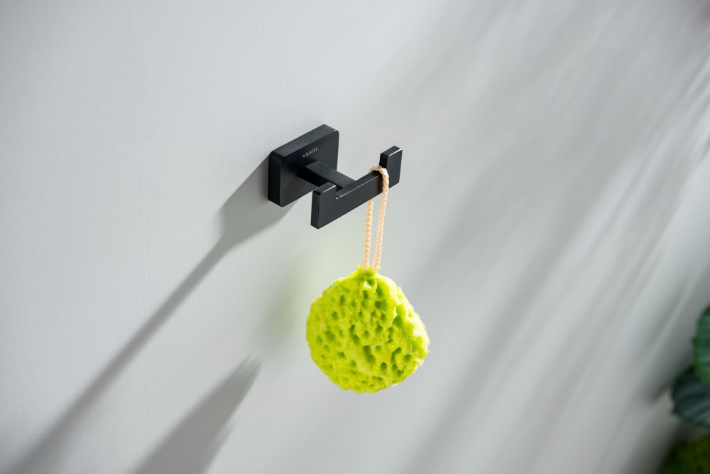 Крючок для полотенец двойной Aquanet Либра матовый черный AQ4302MB