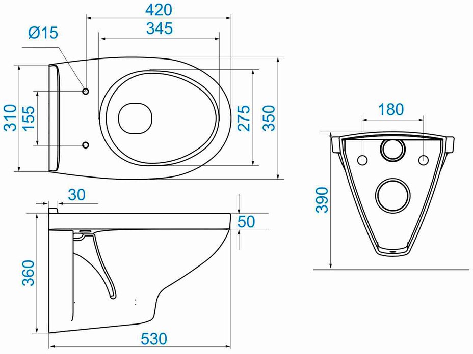 Унитаз подвесной Santek Бореаль с сиденьем из дюропласта 1.WH30.1.977