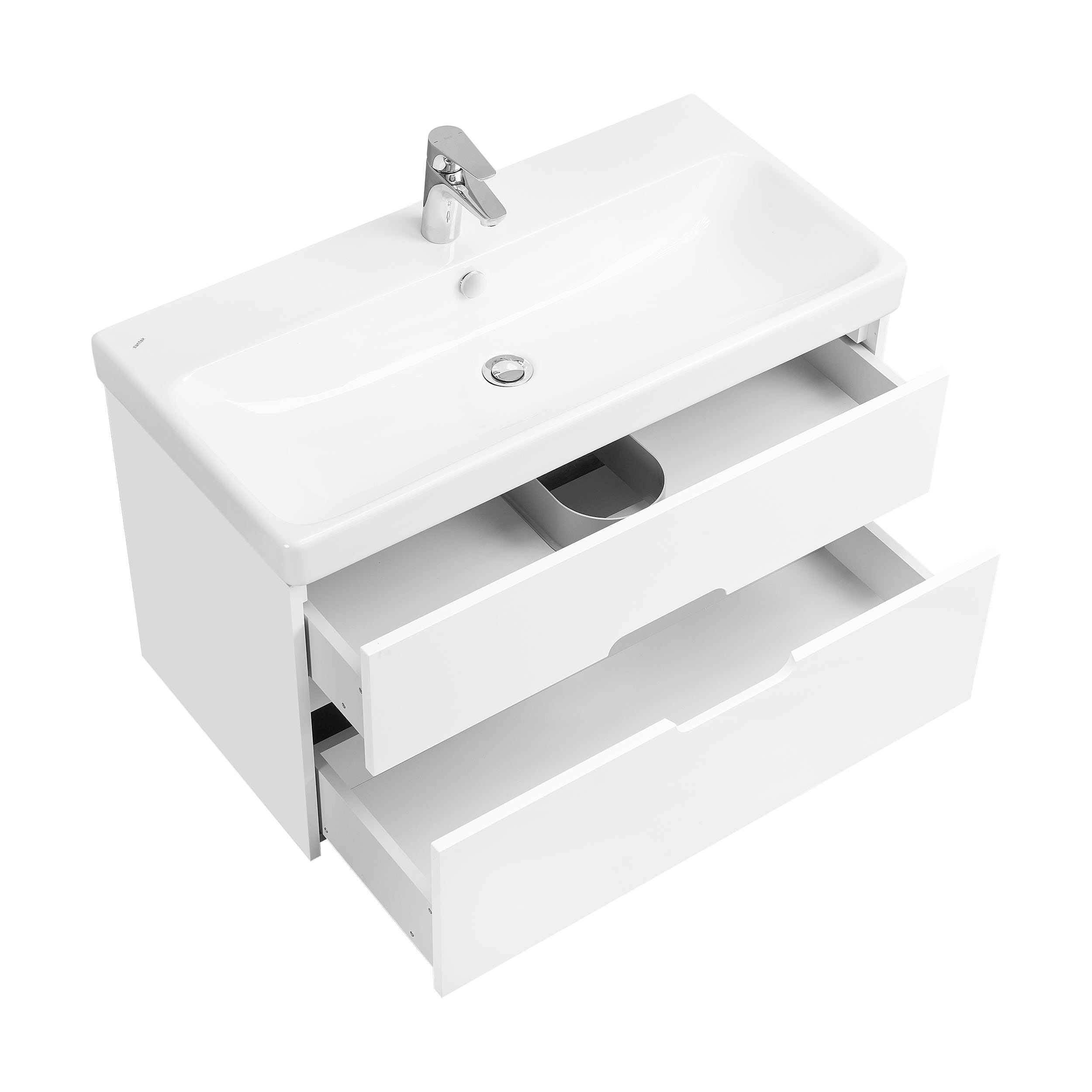 Комплект мебели для ванной Aquaton Оливия 90 Белый матовый с раковиной Адриана 90 1A2544K0OL010