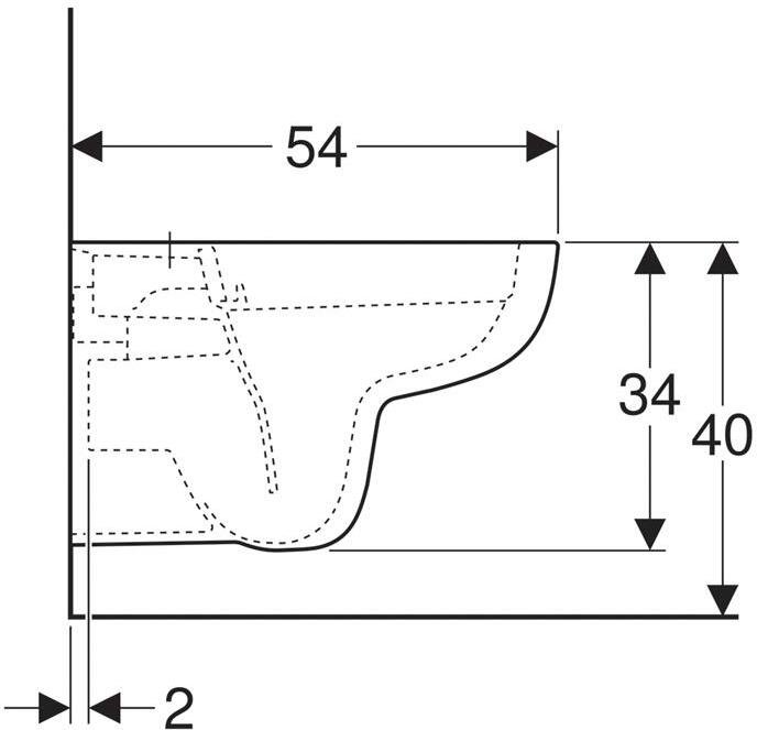 Унитаз подвесной Geberit Smyle безободковый Rimfree 54 см 500.210.01.1